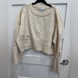 ASOS Cream Women's Crop Crew Neck Sweater